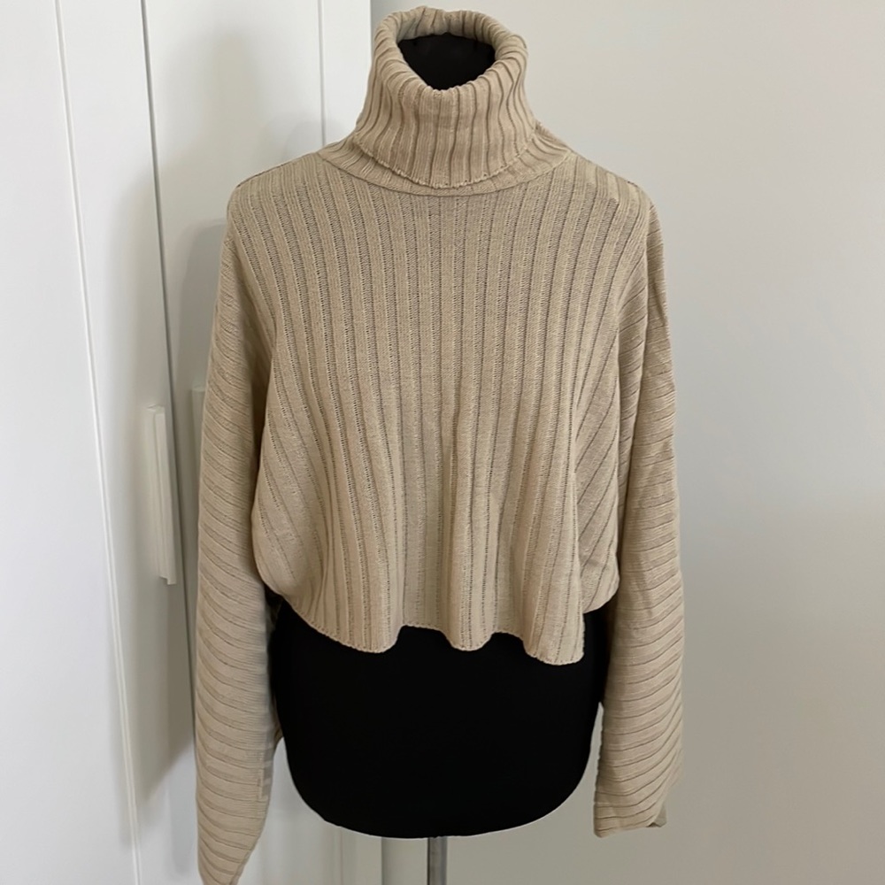NWT tan crop turtleneck Nasty Gal sweater